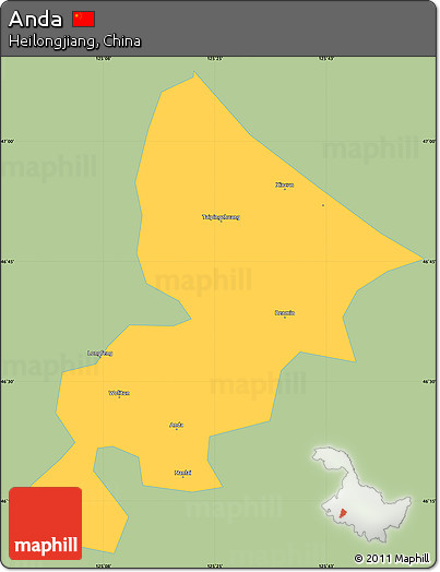 Savanna Style Simple Map of Anda, single color outside