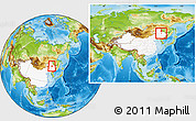 Physical Location Map of Baiquan, highlighted country, within the entire country
