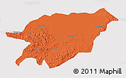 Political 3D Map of Baoqing, cropped outside