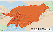Political 3D Map of Baoqing, lighten