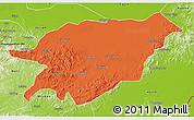 Political 3D Map of Baoqing, physical outside