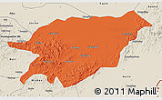 Political 3D Map of Baoqing, shaded relief outside