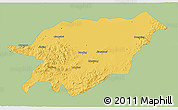 Savanna Style 3D Map of Baoqing, single color outside