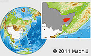 Physical Location Map of Baoqing, highlighted country, highlighted parent region