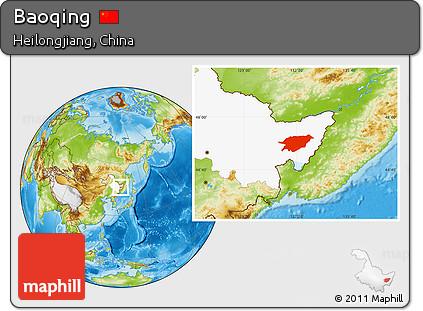 Physical Location Map of Baoqing, highlighted parent region