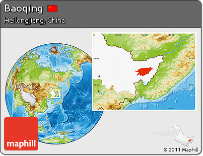 Physical Location Map of Baoqing, highlighted parent region