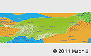 Physical Panoramic Map of Baoqing, political outside