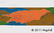 Political Panoramic Map of Baoqing, darken