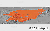 Political Panoramic Map of Baoqing, desaturated