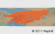 Political Panoramic Map of Baoqing, semi-desaturated