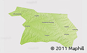 Physical 3D Map of Beian, cropped outside