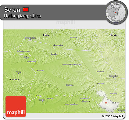 Physical 3D Map of Beian