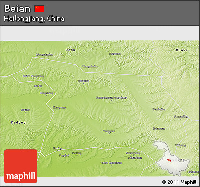 Physical 3D Map of Beian