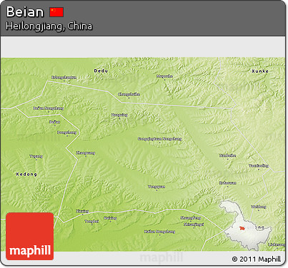 Physical 3D Map of Beian