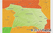 Physical 3D Map of Beian, political outside