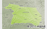 Physical 3D Map of Beian, semi-desaturated