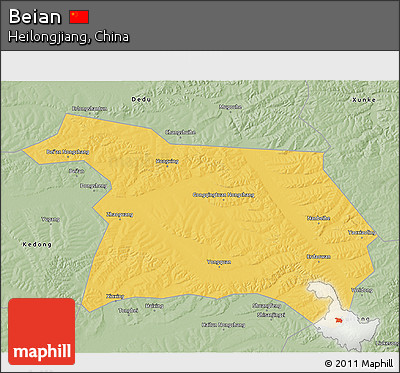 Savanna Style 3D Map of Beian