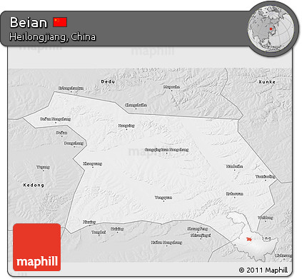 Silver Style 3D Map of Beian