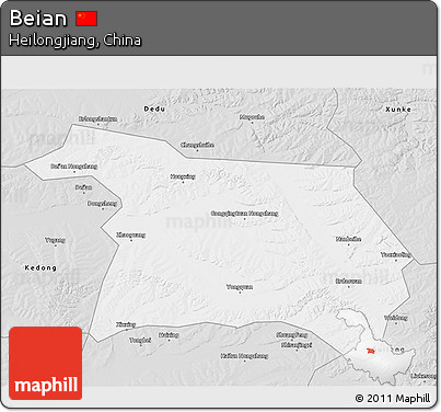 Silver Style 3D Map of Beian