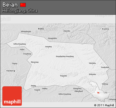 Silver Style 3D Map of Beian