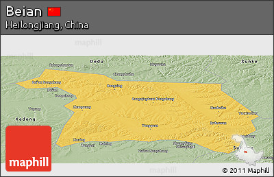 Savanna Style Panoramic Map of Beian