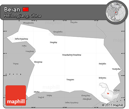 Gray Simple Map of Beian