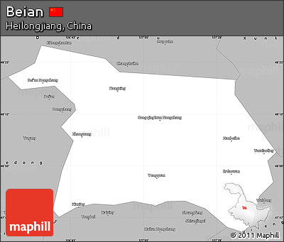 Gray Simple Map of Beian