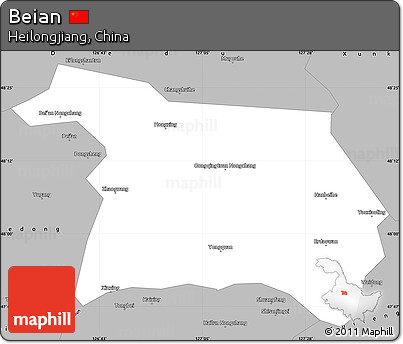 Gray Simple Map of Beian