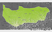 Physical 3D Map of Bin Xian, darken, desaturated