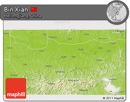 Physical 3D Map of Bin Xian