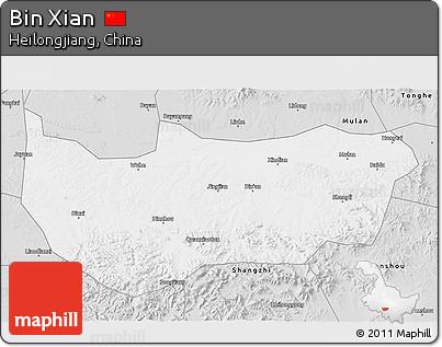 Silver Style 3D Map of Bin Xian