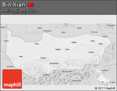 Silver Style 3D Map of Bin Xian