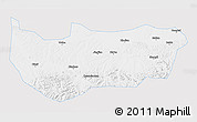 Silver Style 3D Map of Bin Xian, single color outside
