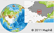 Physical Location Map of Bin Xian, highlighted country, highlighted parent region