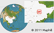 Satellite Location Map of Bin Xian, highlighted country