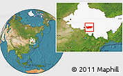 Satellite Location Map of Bin Xian, highlighted parent region