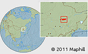 Savanna Style Location Map of Bin Xian, hill shading