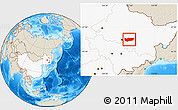 Shaded Relief Location Map of Bin Xian, highlighted country