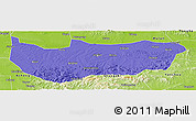 Political Panoramic Map of Bin Xian, physical outside