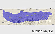 Political Panoramic Map of Bin Xian, shaded relief outside