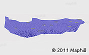 Political Panoramic Map of Bin Xian, single color outside