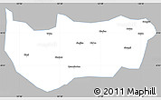 Gray Simple Map of Bin Xian, single color outside
