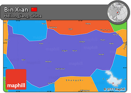 Political Simple Map of Bin Xian