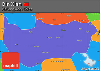 Political Simple Map of Bin Xian