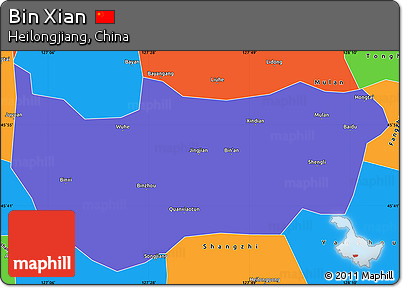 Political Simple Map of Bin Xian