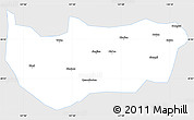 Silver Style Simple Map of Bin Xian, single color outside