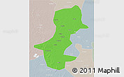 Political 3D Map of Daqina Shi, lighten, semi-desaturated