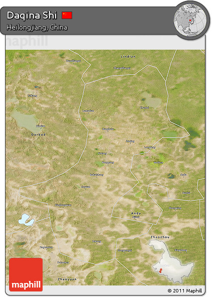 Satellite 3D Map of Daqina Shi