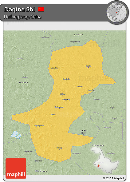 Savanna Style 3D Map of Daqina Shi