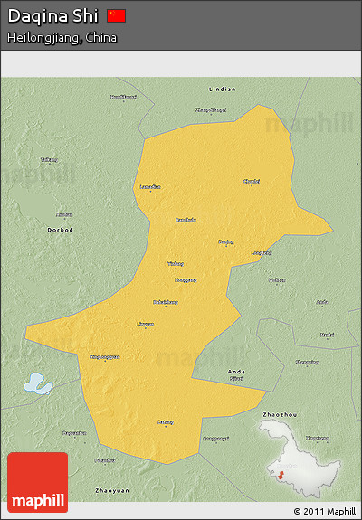 Savanna Style 3D Map of Daqina Shi